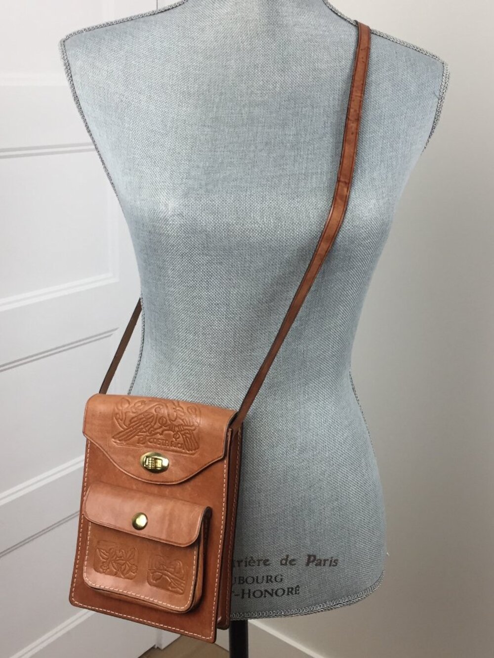 Leather Crossbody /Phone Bag 8"x6"x 1" - Cognac